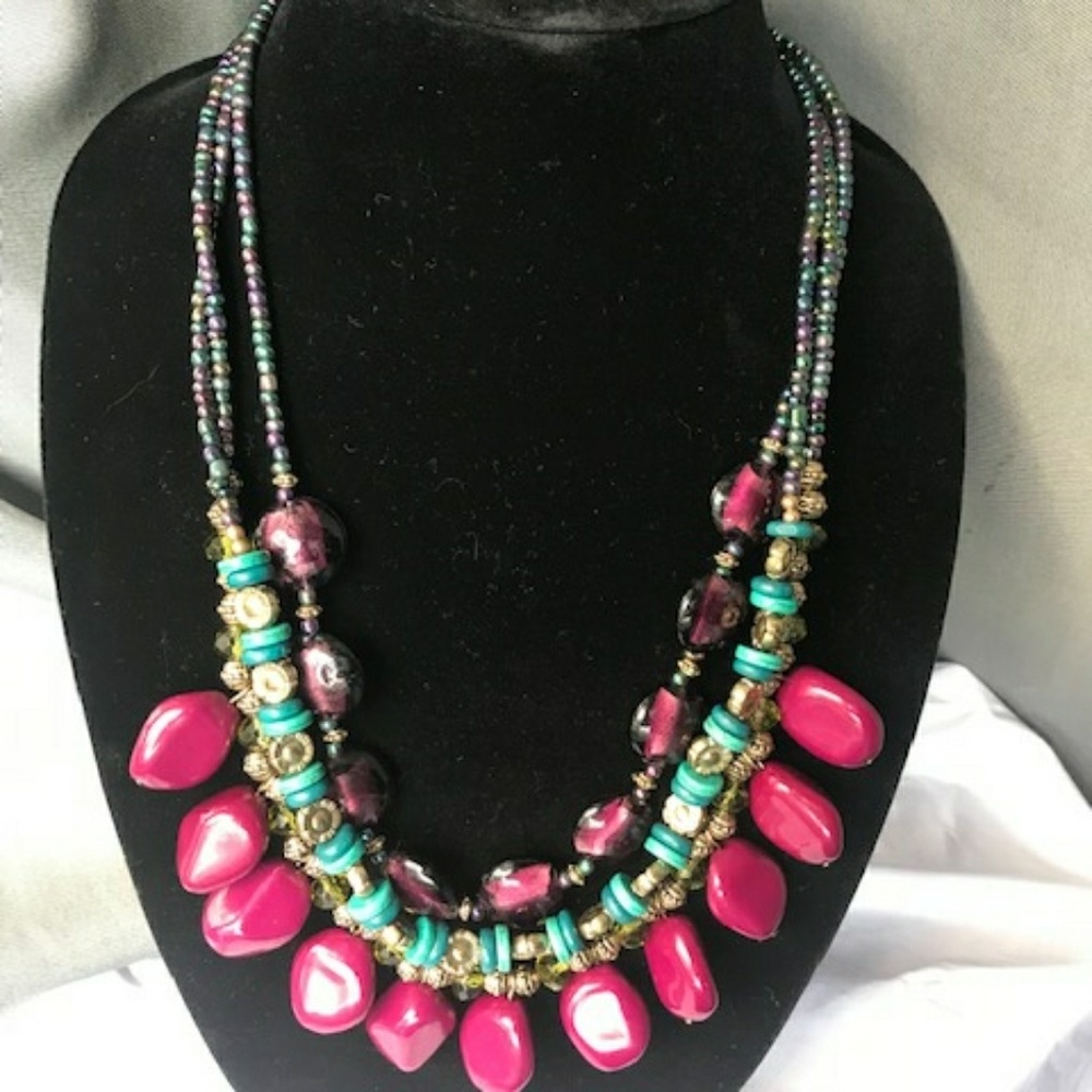Multi colored beaded necklace